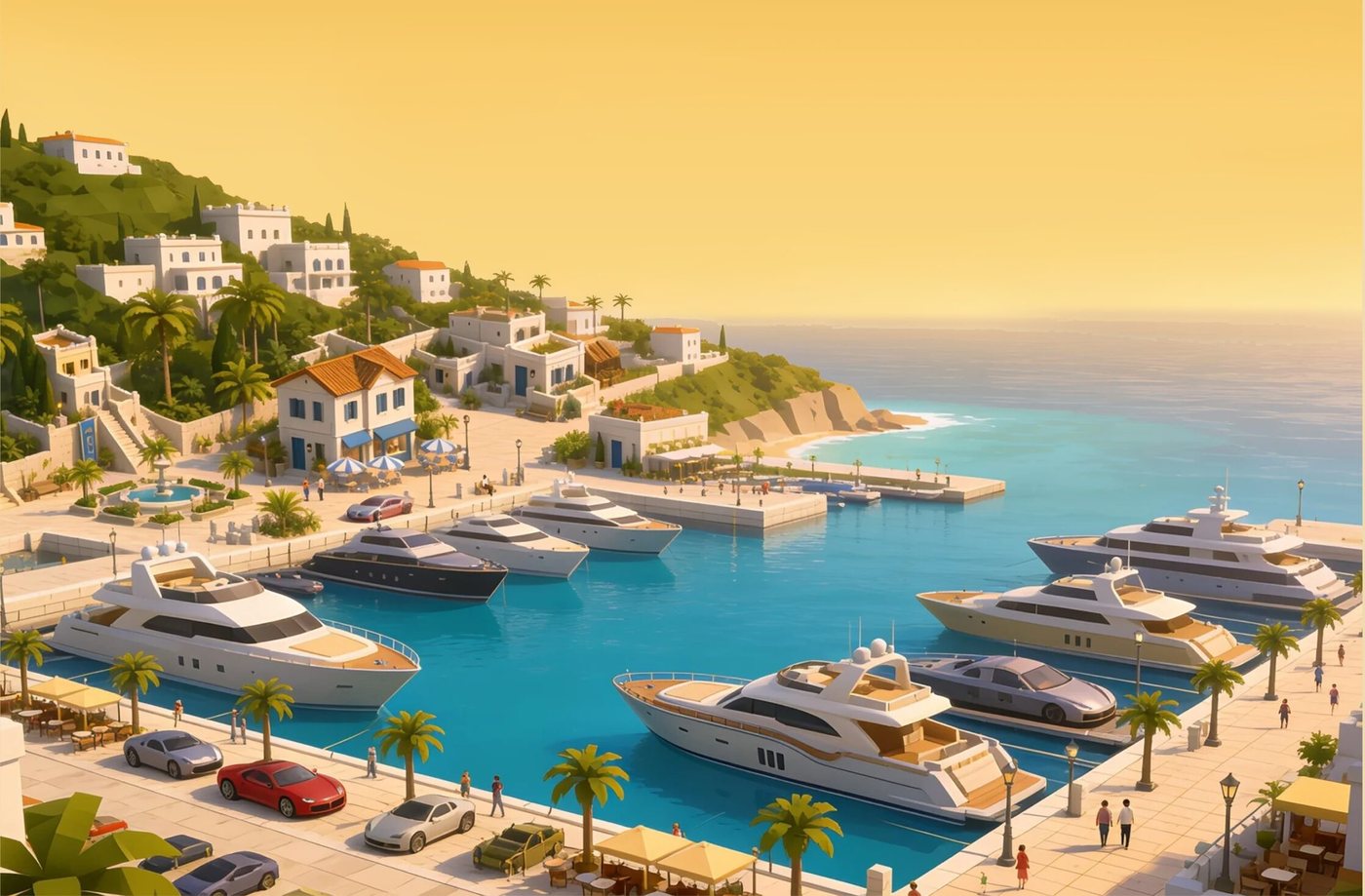 The marina from above